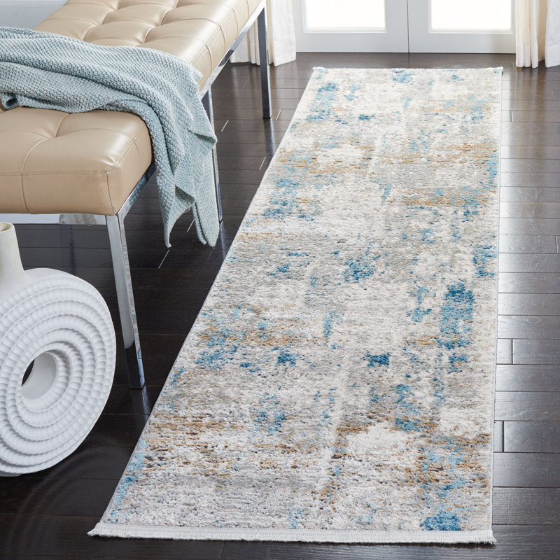 Mistana Mattis Hooked Ivory/Blue/Brown Rug & Reviews Wayfair.co.uk